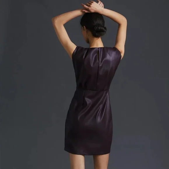 Anthropologie Bishop + Young Faux Leather Mini Dress